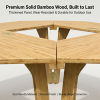 Table pliante portable en bambou pour foyer extérieur, camping, barbecue, pique-nique, terrasse et réceptions dans la cour