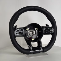 Poignée en cuir noir avec volant de voiture de Modification de trou complet pour Mercedes Benz C GLC E S CLS AMG