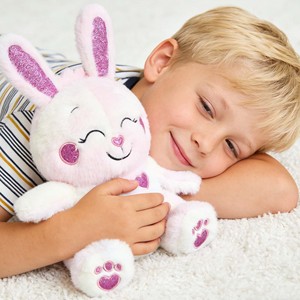 Peluche personnalisée en forme de <span class=keywords><strong>lapin</strong></span> avec cœurs pailletés, <span class=keywords><strong>lapin</strong></span> en peluche apaisant pour enfants, jouet sensoriel parfait, compagnon de sommeil - Product Image 4