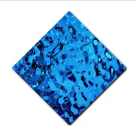 Plaque en acier inoxydable colorée effet miroir, panneau à ondulations d'eau, or rose, noir, décoration murale de fond pour KTV