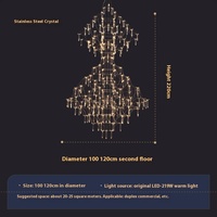 Grand Lustre en Cristal de Métal pour Villa Salon Escalier Loft Duplex-Suspendu Creux Design du Sol au Plafond