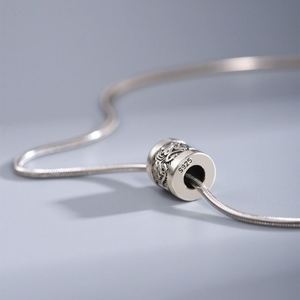 Collar de Seis Palabras para Hombre, Colgante Cilíndrico, Collares Budistas con Mantra Vintage, Amuleto de la Suerte de Acero Inoxidable, Joyería Masculina - Product Image 5