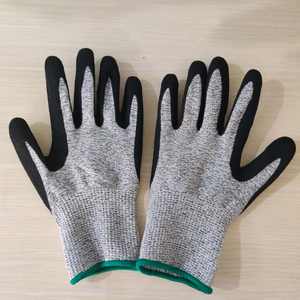 عالية الأداء مكافحة قطع مستوى 5 HPPE مع الأسود الرملي النتريل المغلفة اليد حماية قفازات السلامة - Product Image 4