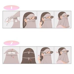 Logotipo personalizado Gorra deportiva de seda helada Máscara facial de protección solar - Product Image 2