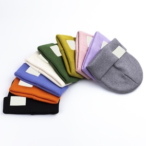 Eco Friendly Environmentally Sustainable Material Woven Label RPET Acrylic Unisex <b>Winter</b> Warm Skull Gorra Beanie Knitted <b>Hats</b> - Product Image 3