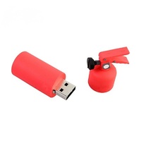 Neuer Feuerlöscher-Cartoon USB 2.0 PVC-Stick 8GB/16GB/32GB Volle Kapazität Chip Anpassbare Farbe Logo 5 Jahre Garantie