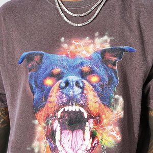 เสื้อยืดผ้าฝ้ายแขนสั้นสำหรับผู้ชาย,เสื้อยืดทรงหลวมพิมพ์ลายโลโก้ได้ตามต้องการ - Product Image 3