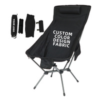 Chaise de camping à dossier haut, cadre en aluminium compact, poche latérale pliable, sac de rangement, randonnée en plein air, pêche, mobilier d'extérieur