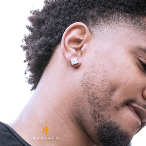 Hip Hop Bling ghiacciato <span class=keywords><strong>orecchini</strong></span> da uomo per ragazzi diamanti 5A CZ Cubic zirconi oro bianco placcato 925 in argento Sterling <span class=keywords><strong>orecchini</strong></span> da donna - Product Image 6