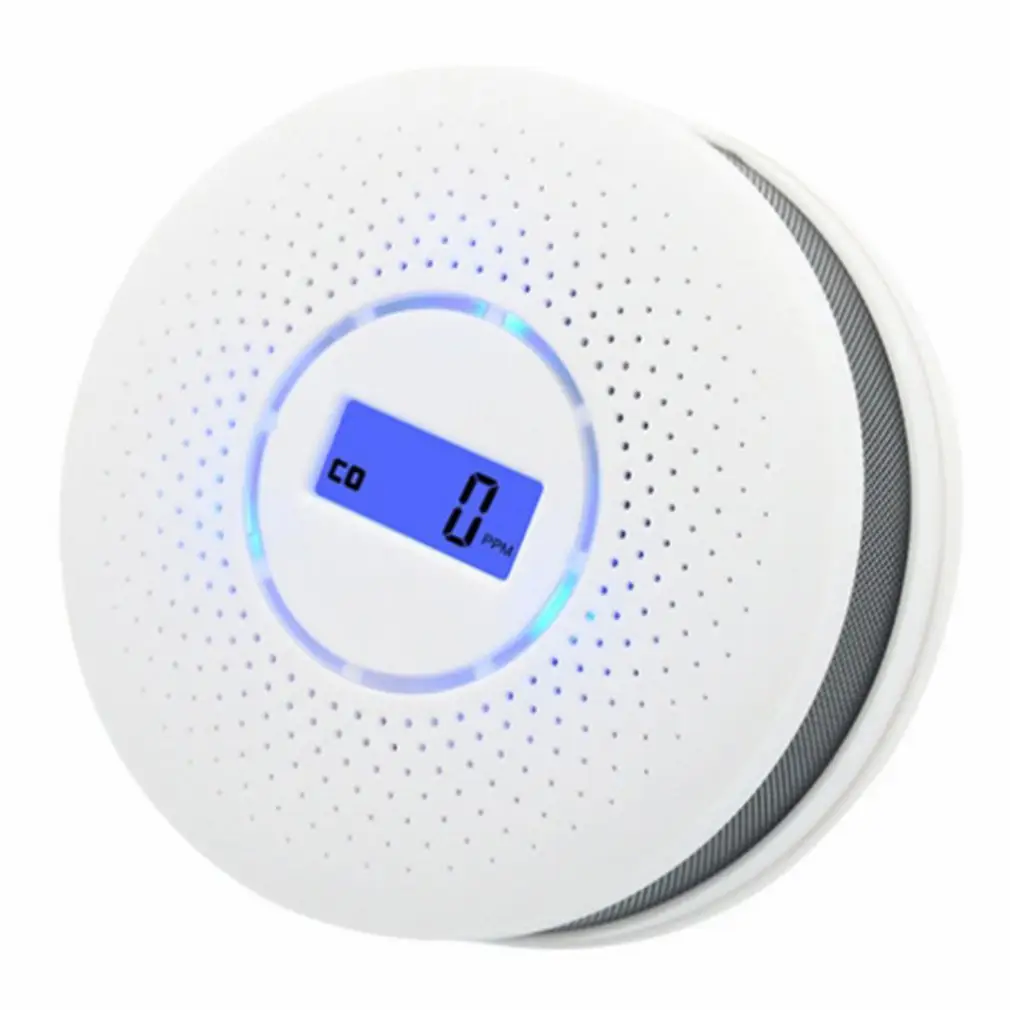 Alarma Digital de humo de Gas 2 en 1, Detector de monóxido de carbono, Sensor de advertencia de voz, protección de seguridad para el hogar