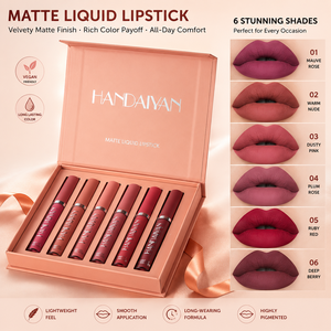 Set <span class=keywords><strong>de</strong></span> Brillo Labial 6 en 1, Mini Brillo Labial Líquido Mate Impermeable, Kit <span class=keywords><strong>de</strong></span> Regalo <span class=keywords><strong>de</strong></span> Brillo Labial Hidratante OEM - Product Image 3