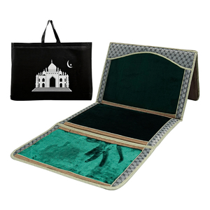 Tapis de prière pliable en velours gaufré avec sac, rembourré en éponge, pour voyage, motif Turquie Musulmane - Product Image 1