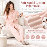 Pyjama pour femmes sur mesure, ensemble de pyjama doux en coton biologique modal, vêtements de détente pour femmes