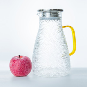 En gros 60oz Borosilicate Martelé Verre Transparent <span class=keywords><strong>Carafe</strong></span> Filtre À Eau Bouilloire Théière Pichet Pichet Avec Couvercle En Acier Inoxydable 304 - Product Image 5