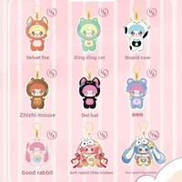 Série Moe Friends Figurine en peluche lapin en boîte surprise, rembourrée en coton PP, jouet en maille pour filles, pendentif de sac, ornement de bureau
