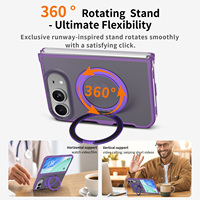 Étui Duo Premium pour iPhone Violet avec Support Rotatif, Antichoc, Finition Mate, Toucher Doux, Magnétique – Fabricant Professionnel