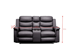 Vente en gros <span class=keywords><strong>Causeuse</strong></span> inclinable 2 places avec console centrale <span class=keywords><strong>Causeuse</strong></span> sectionnelle Canapé inclinable en PU pour home cinéma - Product Image 3