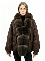 Parka courte ample personnalisable pour femme avec fourrure de renard véritable, manteau matelassé à patte entière, OEM ODM, vêtement d'extérieur d'hiver de l'usine chinoise