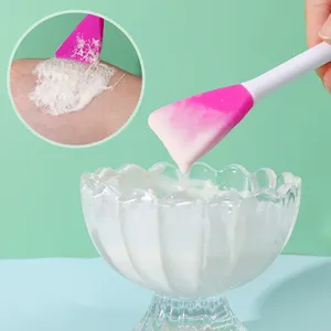 Cepillo de silicona de doble cabezal para mascarillas faciales, aplicador, espátula, cuchara, varilla mezcladora con <span class=keywords><strong>mango</strong></span> de plástico para limpieza facial y maquillaje en casa para mujeres - Product Image 3