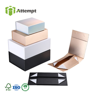 Boîte cadeau haut de gamme magnétique holographique écologique en matériaux recyclés avec lamination mate, doublure pliable et éponge gaufrée pour