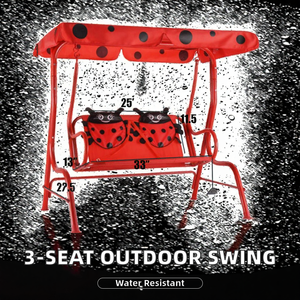 Wholesale 3-Seat Metal Outdoor <b>Swing</b> <b>Chair</b> for Adults with Adjustable Canopy and Waterproof -<b>Cushion</b> for Backyard & Garden - Product Image 2