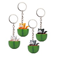 Porte-clés personnalisé en PVC souple 3D en forme de pastèque, porte-clés en caoutchouc PVC de dessin animé, logo personnalisé, cadeau promotionnel durable