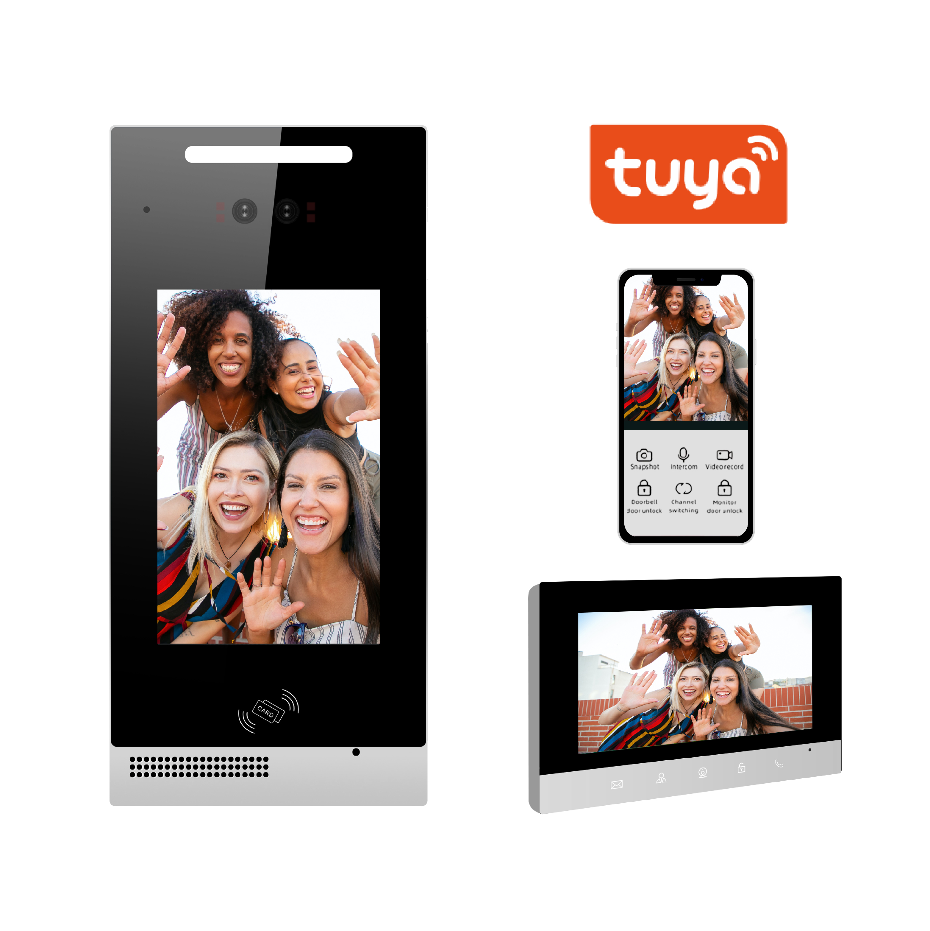 Android 8 дюймов Tuya домофон умный видео-телефон двери tcp/ip видео-домофон