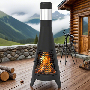 Stock Kingoda Moderne <span class=keywords><strong>Gas</strong></span> Verchroomde Terrasverwarmer Buiten Vuurplaats Tuin Villa Kampvuur Bbq Houtskool Verwarmingsoven Hout - Product Image 3