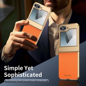 Funda de Teléfono de Cuero PU al por Mayor para Samsung Z Flip 8 3 4 5 6 7 con Protector de Pantalla Frontal, Marco Metálico y Cubierta Rígida Antigolpes - Product Image 2