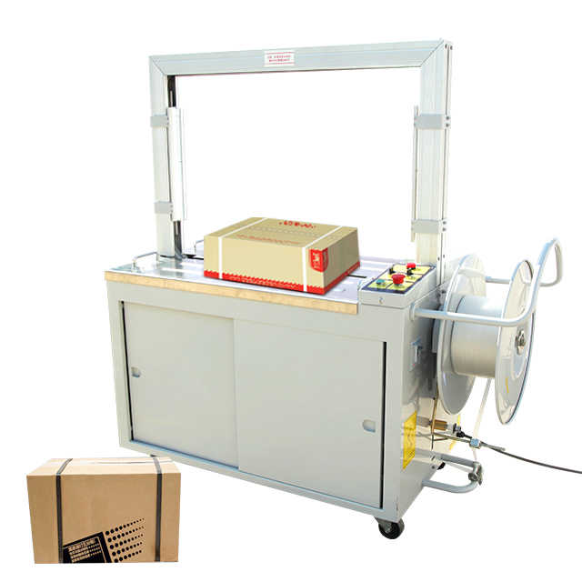 Kz-8060/d Hualian Semi Automatic Pp Pet Strap Belt Pallet Bundling Strapping Machine For Carton Case