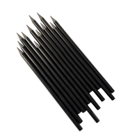 Pensil Plastik Daur Ulang HB/2B Bentuk Heksagonal Hitam Isi Grafit 2.2mm Kemasan Lepas untuk Perlengkapan Sekolah Alat Tulis Logo Kustom