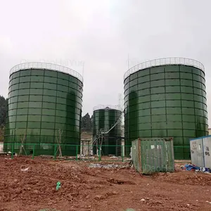 QDHY Anaérobie Digester Verre Doublé à Réservoir En Acier Réservoir Tambours Réservoirs De Stockage D'eau pour L'ingénierie Du Biogaz