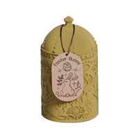 Bougies parfumées de luxe en béton jaune-vert en forme de cylindre avec couvercle 10oz, logo personnalisé pour cadeaux et décorations de Pâques