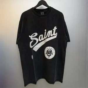 T-shirt SAINT MICHAEL Vintage T-shirt noir à manches courtes de haute qualité pour hommes