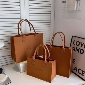 Sacs fourre-tout en coton feutre de grande taille, respectueux de l'environnement, de grande capacité pour le shopping - Product Image 6