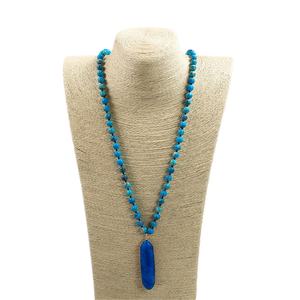 Collar de Moda Bohemia Occidental para Mujer, Collar con Colgante de Piedra Emperador de 8mm, Collar Largo con Colgante de Piedra Ovalada, Cadena para Suéter - Product Image 6