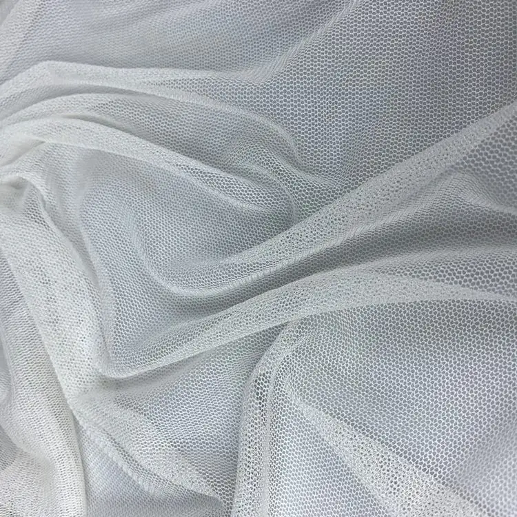 100% silk tulle mesh fabric for wedding dress Knitted Silk netting in 100% mulberry silk