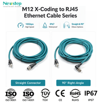 Cable Premium M12 con Codificación X a RJ45 CAT6A, Cable Ethernet Blindado SSTP de Alta Velocidad de 10 Gbps, 100% Probado para la Industria 4.0