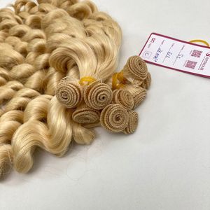 613 Blonde <b>Body</b> <b>Wave</b> Human Hair Extensions Hand Tied Weft 100% Remy Human Hair Soft Natural Hot Sale 2026 - Product Image 6