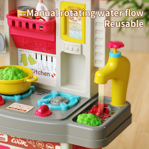 Little Chef Music Toddler Kitchen Food Toys Sizzling Kids Cooking Set para niños en edad preescolar Pretend Play Housekeeping Juguete de plástico - Product Image 4