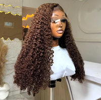 Densité Élevée 250% Vente en Gros # Extensions de cheveux vierges Remy de qualité supérieure, 4 mèches, couleur brun chocolat, boucles birmanes, double épaisseur, cuticules alignées, petite dentelle