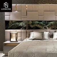 Italienisches Neuestes Top-Angebot Neues Design Luxus Schlafzimmer Möbel Hochwertiges Leder Doppelbett Großes Kopfteil Luxus King-Size-Bett