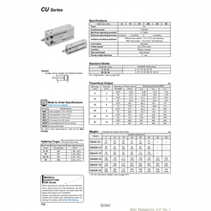 Pièces pneumatiques de CDU20-5D de cylindre de bâti libre de SMC Pneumatics - Product Image 1