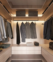 Dressing sur mesure en bois massif, armoire de luxe, portes modernes en placage de bois, grande capacité, conception professionnelle gratuite