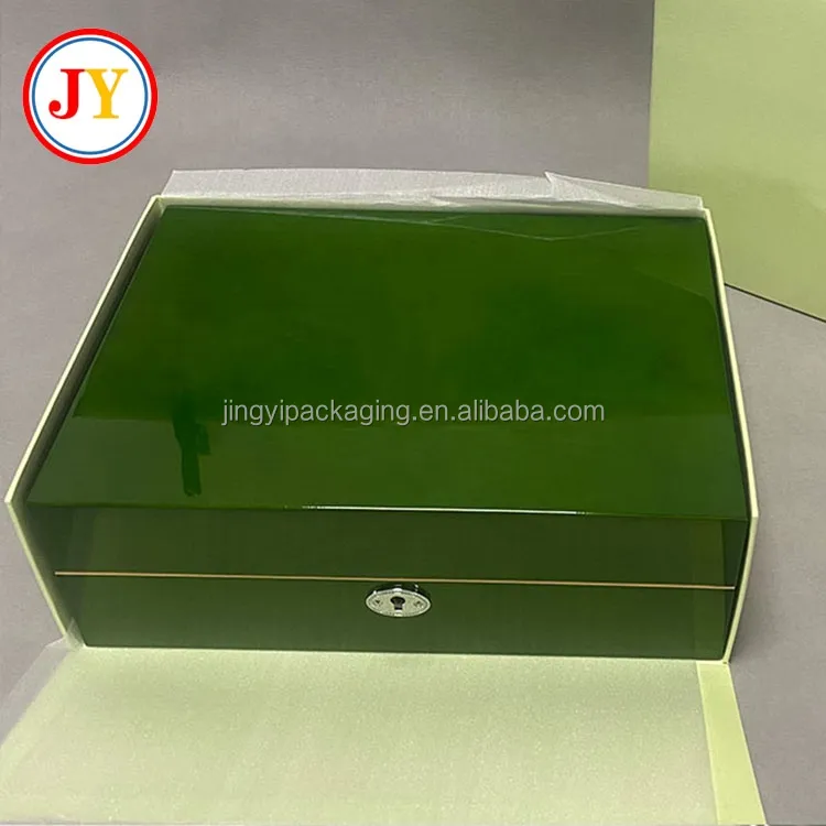 Hochwertige 10 Slot glänzende hölzerne Uhrenbox mit weichem Samtkissen luxuriöse Holzverpackung Geschenkbox Uhren-Organisator-Hülle für Herren