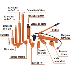 <span class=keywords><strong>Cric</strong></span> hydraulique Porta Power <span class=keywords><strong>4T</strong></span> en acier thermolaqué de 4,5 mm d'épaisseur, kit d'outils de réparation de collision de véhicules pour professionnels - Product Image 2