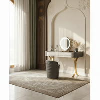Ensemble coiffeuse moderne en bois massif extensible avec miroir LED éclairé, idéal pour appartement et chambre à coucher – Vente directe usine