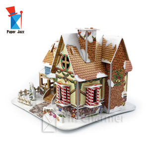 <span class=keywords><strong>Puzzle</strong></span> 3D en carton à faire soi-même, maisons de village de Noël avec LED - Product Image 3