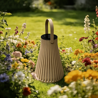 Lanterne solaire moderne à motif d'ombre, en plastique, lumière LED blanc chaud, résistante à l'eau, pour allée de jardin, design contemporain