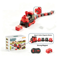 Mainan Kereta RC 2.4GHz, Permainan Ular Remote Control dengan Lampu & Suara, Permainan Keluarga STEM yang Menyenangkan untuk Anak-Anak, Mainan Ular Magnetik